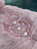 Pink Faceted Beaded Stretch Bracelet Set of 3 - Sky’s Gem Box