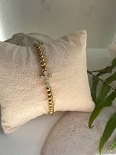 Dainty Gold CZ Cross beaded bracelet