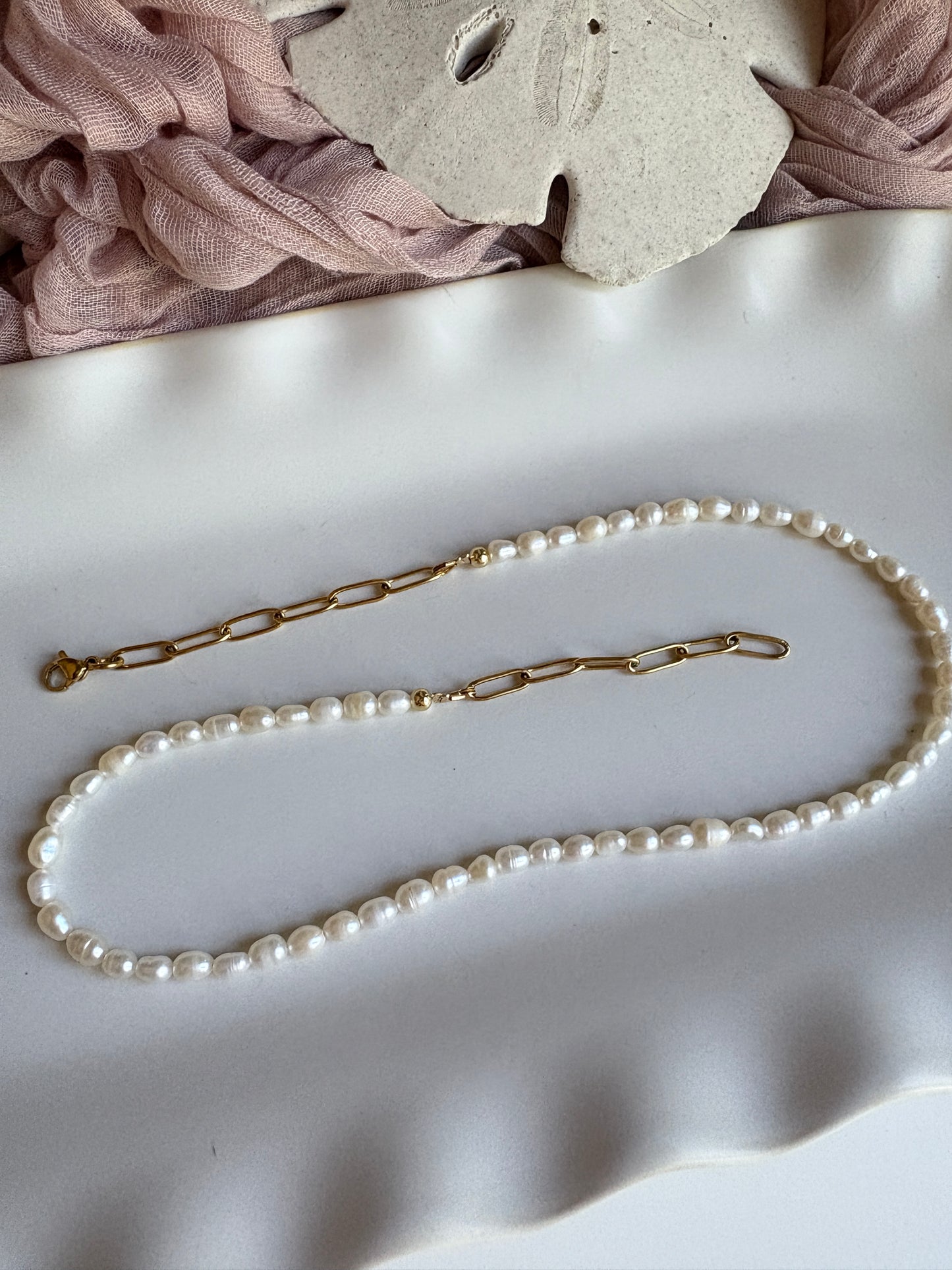 Pearls and Paperclip Chain