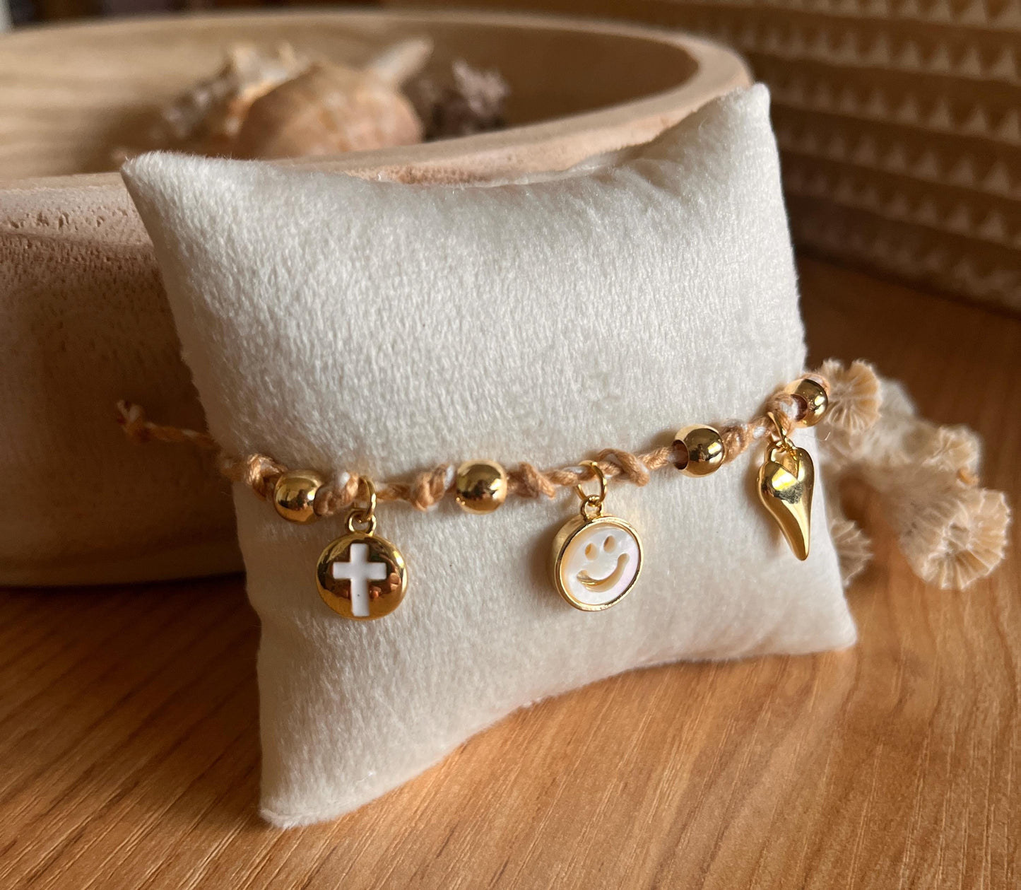 Adjustable Charm Bracelet on Cord