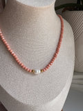 Czech Glass Necklace with Single Pearl - Sky’s Gem Box
