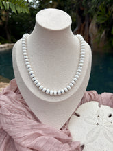 White Agate and Lapis Lazuli Bead Necklace - Sky’s Gem Box