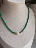 Czech Glass Necklace with Single Pearl - Sky’s Gem Box