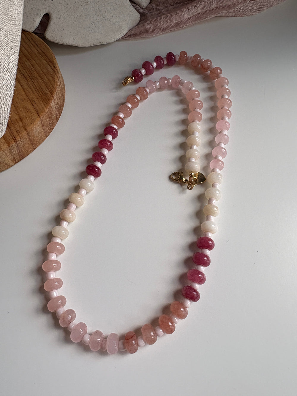 Pink Tones Agate Necklace - Sky’s Gem Box