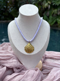 Lavender Cord Seashell Necklace - Sky’s Gem Box