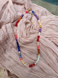 Rainbow Flat Agate Necklace - Sky’s Gem Box