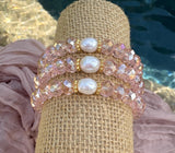 Pink Faceted Beaded Stretch Bracelet Set of 3 - Sky’s Gem Box