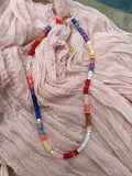 Rainbow Flat Agate Necklace - Sky’s Gem Box