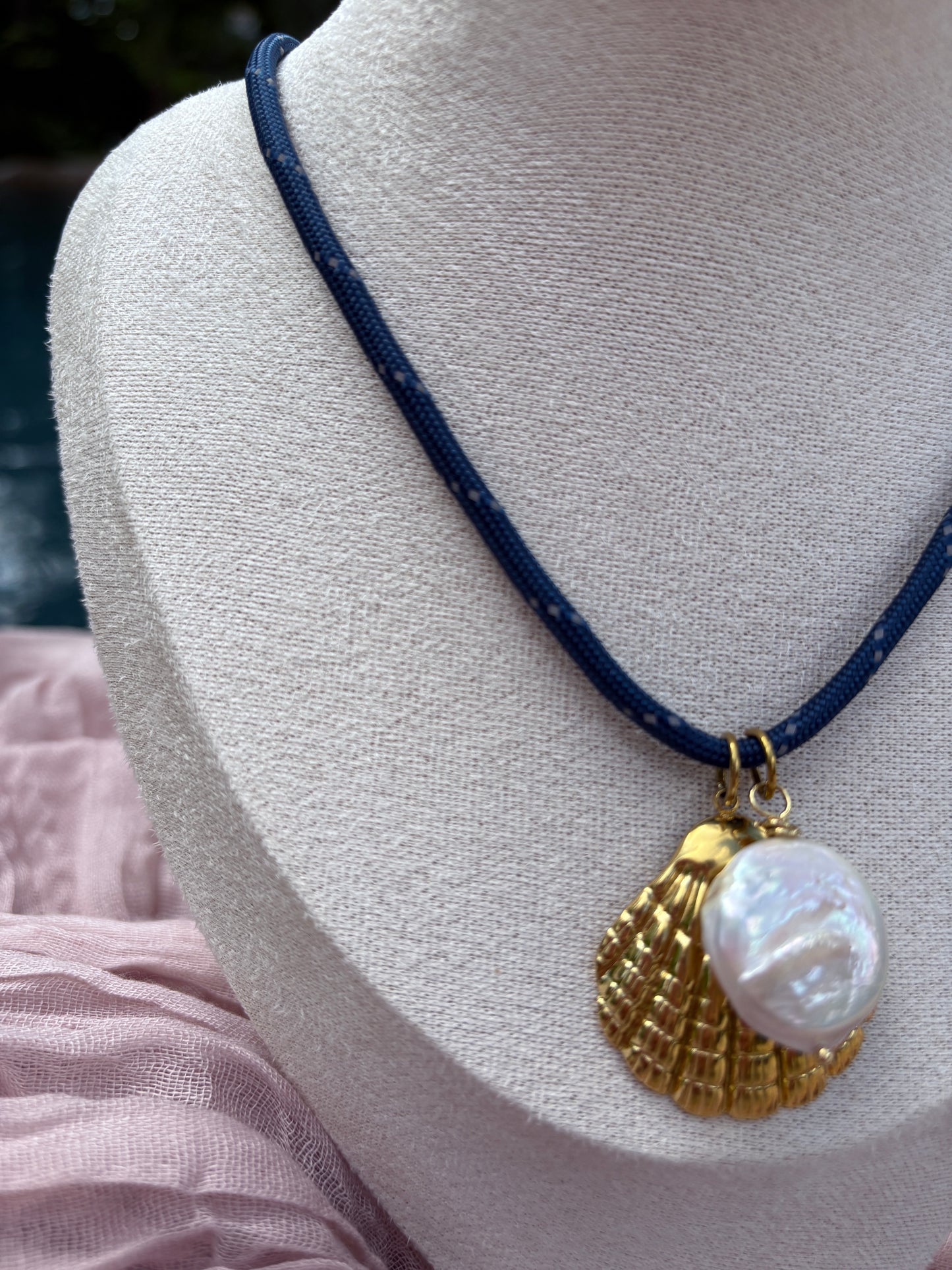 Navy Cord nautical charm necklace - Sky’s Gem Box