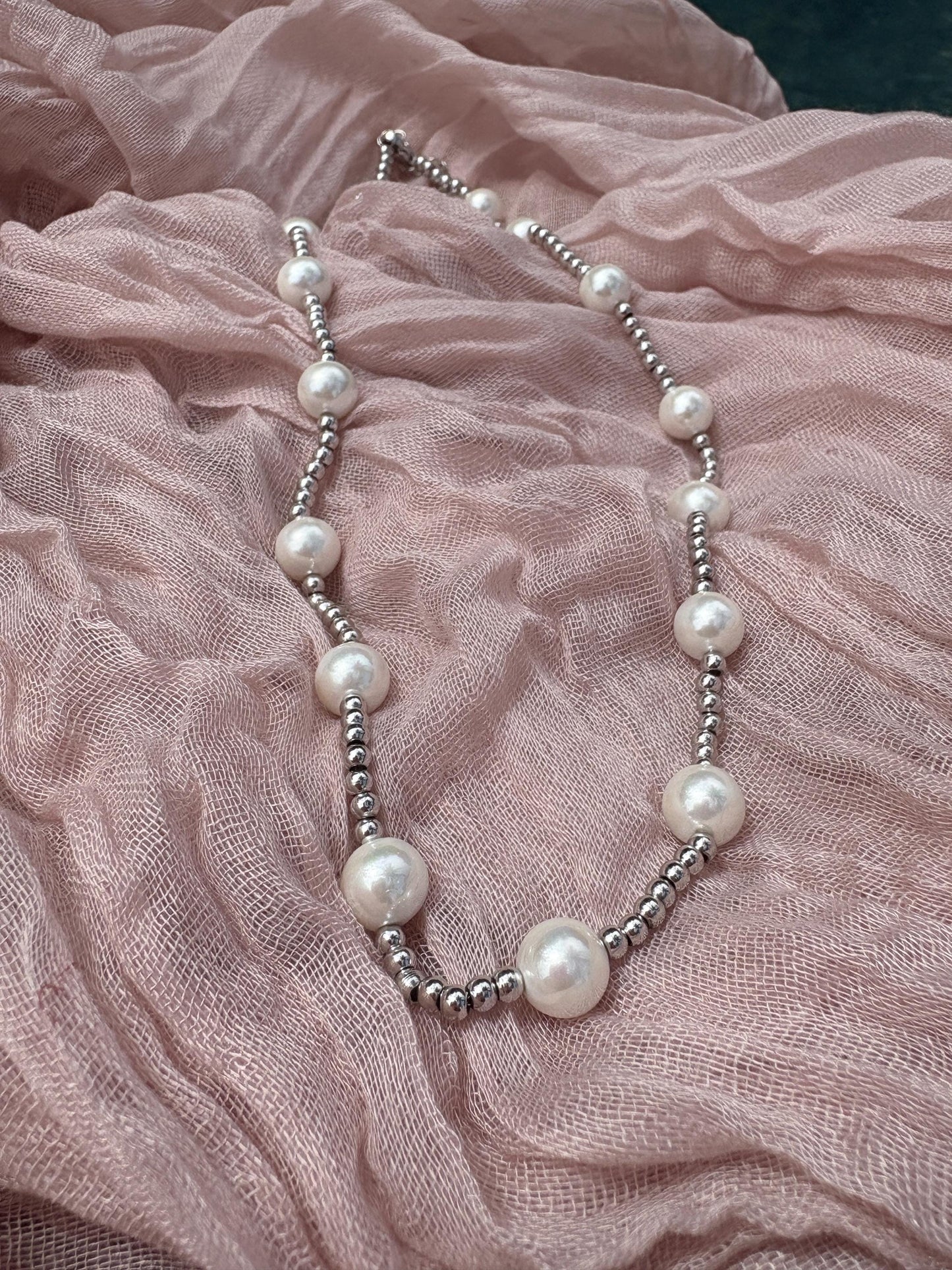 Stainless steel Pearl Necklace