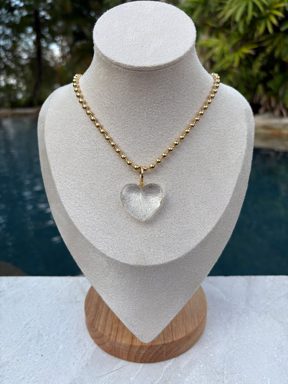 Murano Heart Pendant Necklace - Sky’s Gem Box