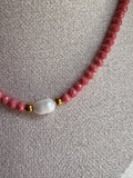 Czech Glass Necklace with Single Pearl - Sky’s Gem Box