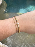Dainty Gold CZ Cross beaded bracelet