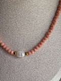 Czech Glass Necklace with Single Pearl - Sky’s Gem Box