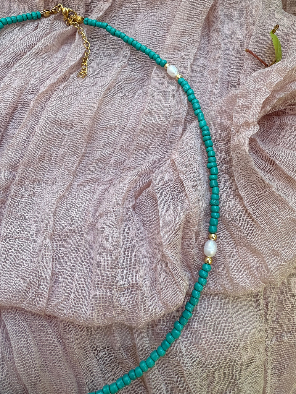Turquoise Seed Bead Necklace - Sky’s Gem Box