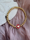 Heart beaded stretch bracelet - Sky’s Gem Box