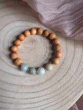 Amazonite and Wood Bracelet