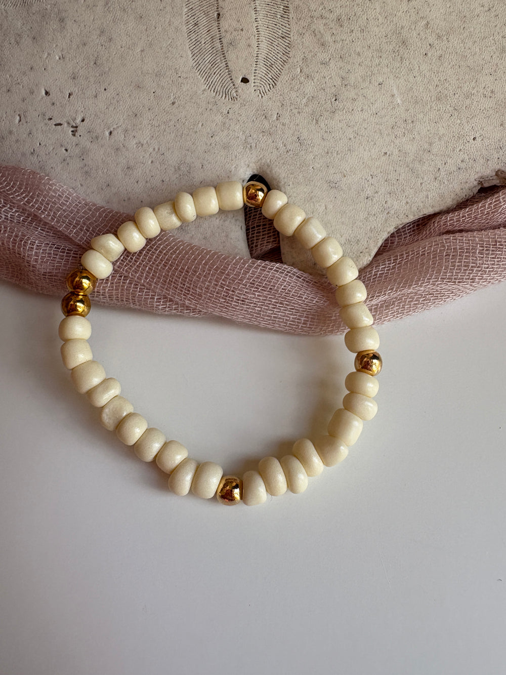 Kids - Beige Beaded Bracelet - Sky’s Gem Box