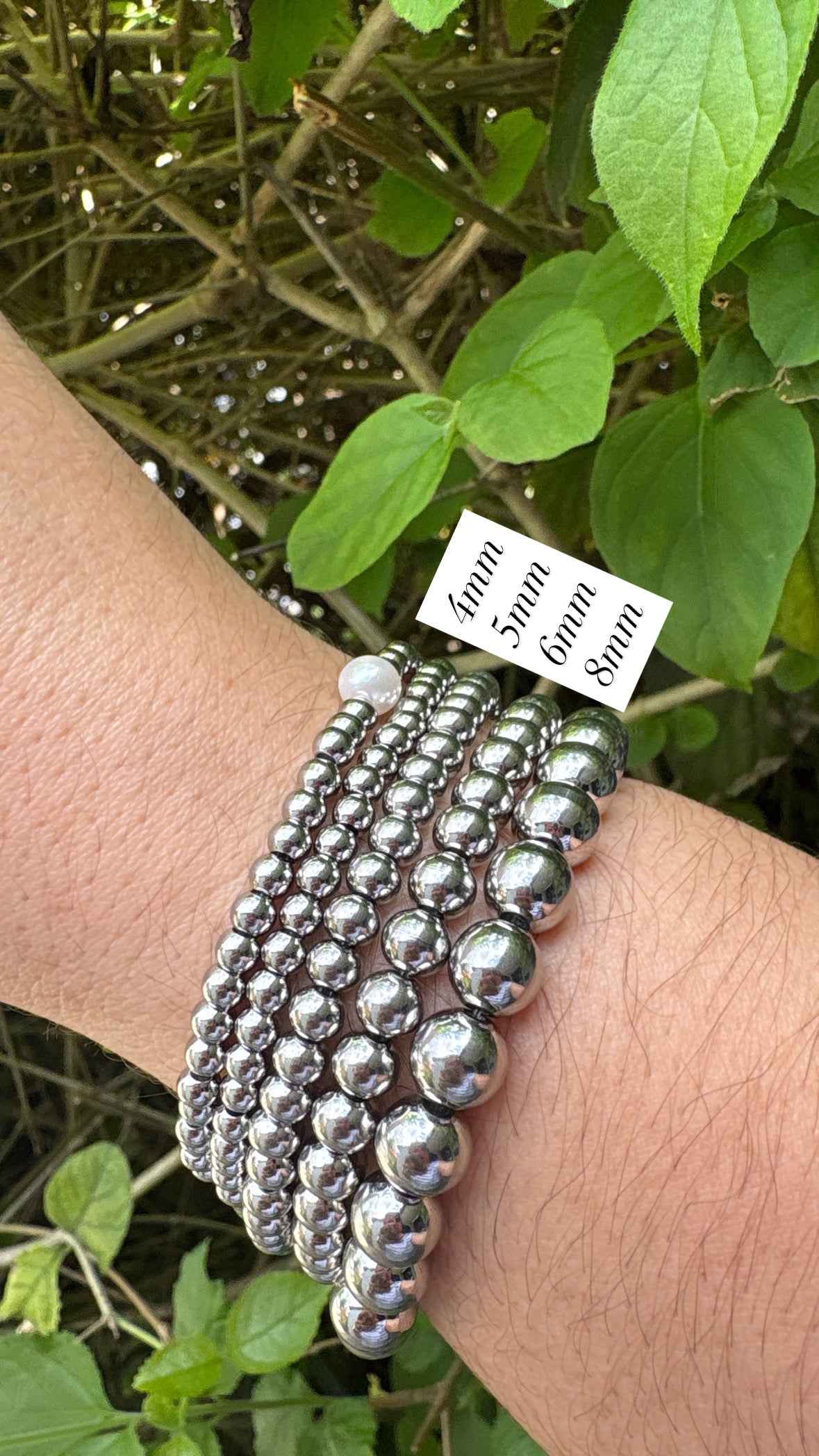 Silver beaded bracelet