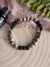 Lava Beads and Dalmatian Jasper Bracelet