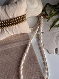 Pearl Necklace with Gold Paperclip Chain