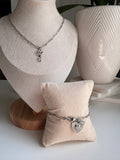 Silver Heart Paperclip Chain Set - Sky’s Gem Box