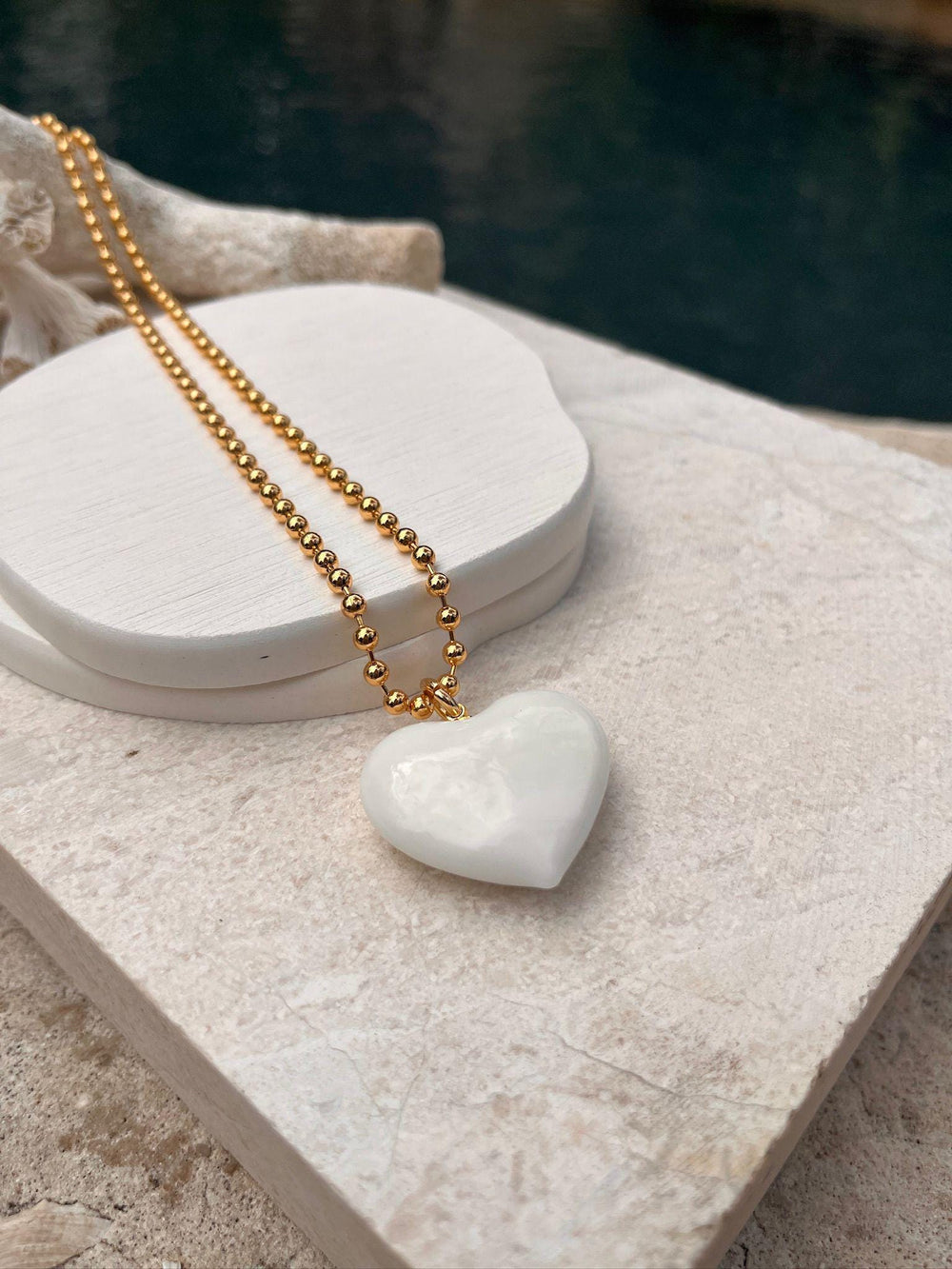 Murano Heart Pendant Necklace - Sky’s Gem Box