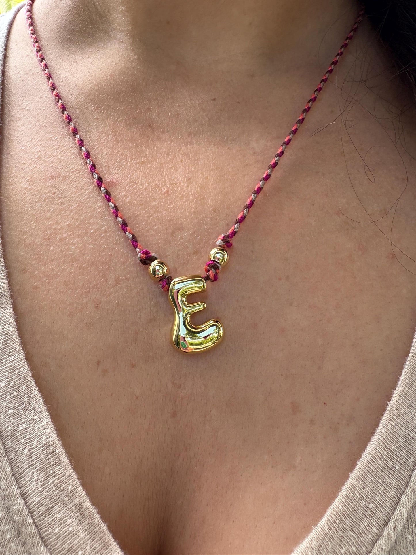 Bubble Letter Necklace on adjustable cord