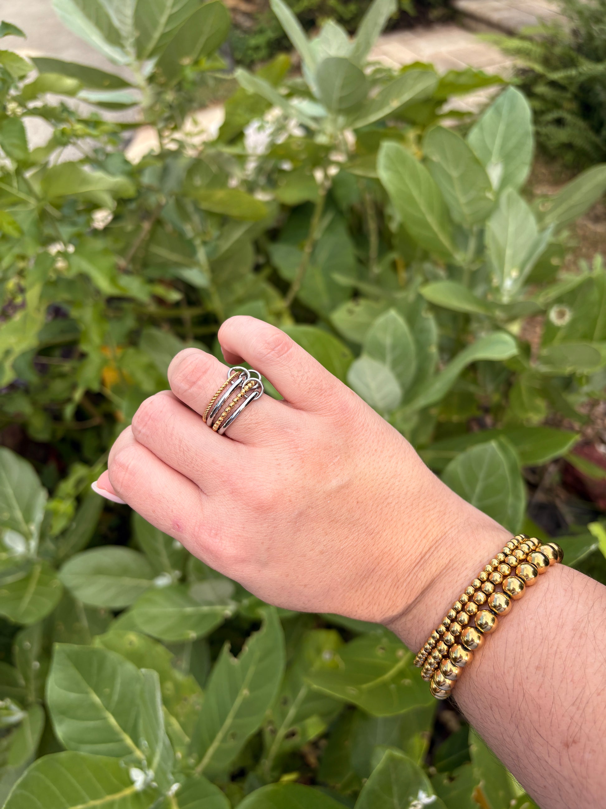 Stacked 2 Toned Loop Ring - Sky’s Gem Box