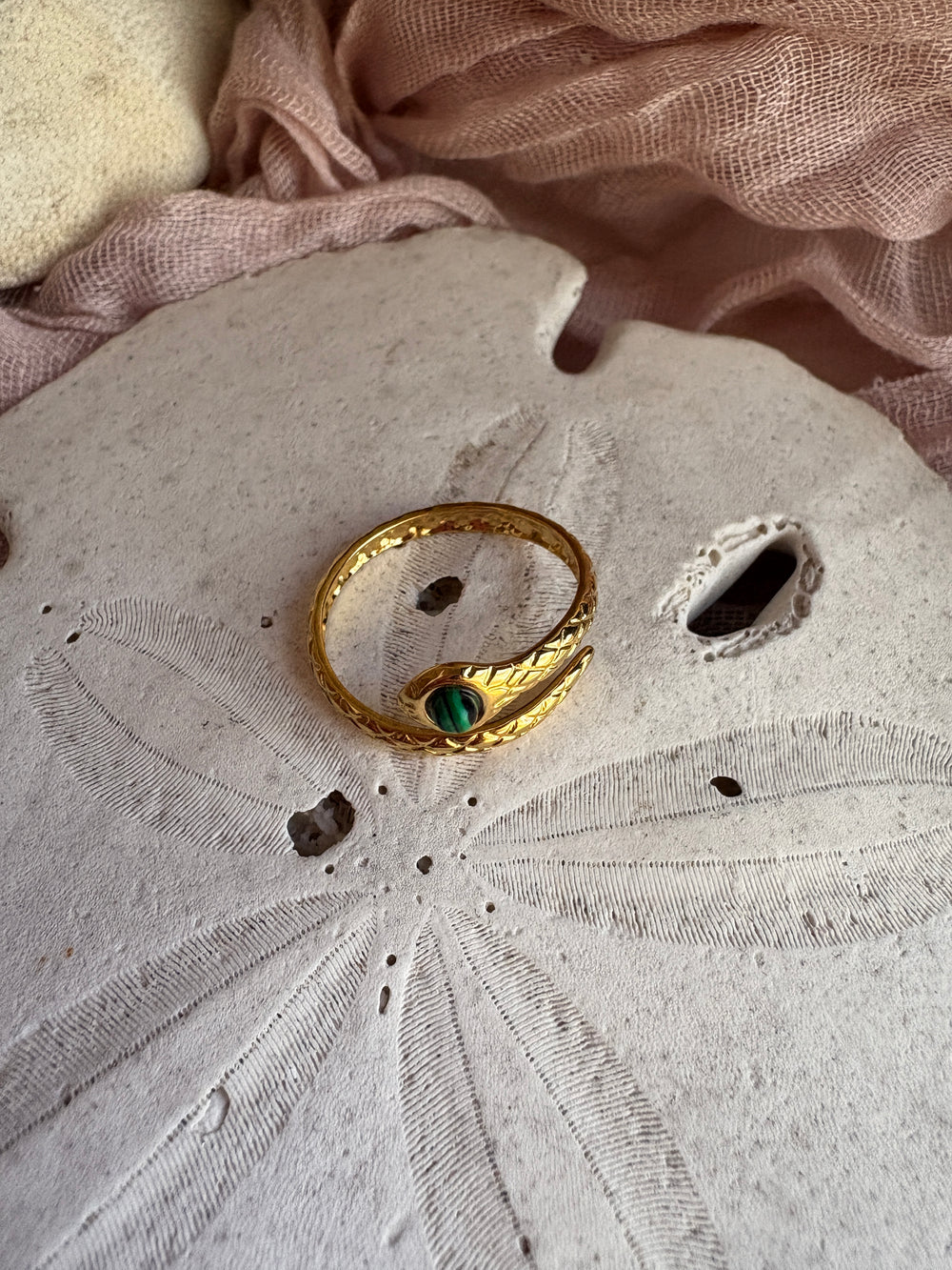 Adjustable Snake Wrap Ring - Sky’s Gem Box