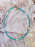 Turquoise Seed Bead Necklace - Sky’s Gem Box