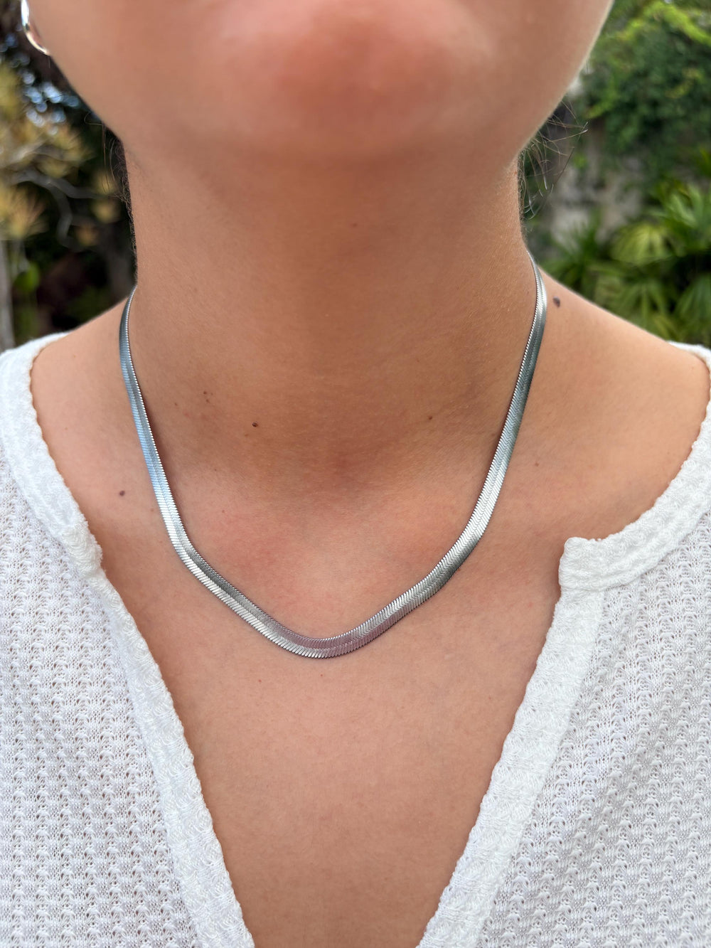 Silver Herringbone Chain - Sky’s Gem Box