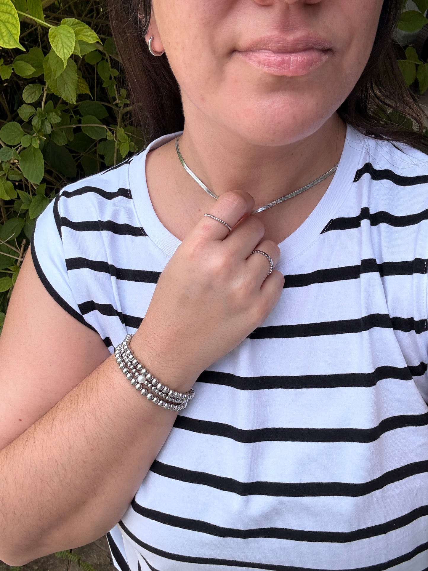 Silver beaded bracelet