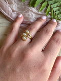 Adjustable Triple Pearl Ring