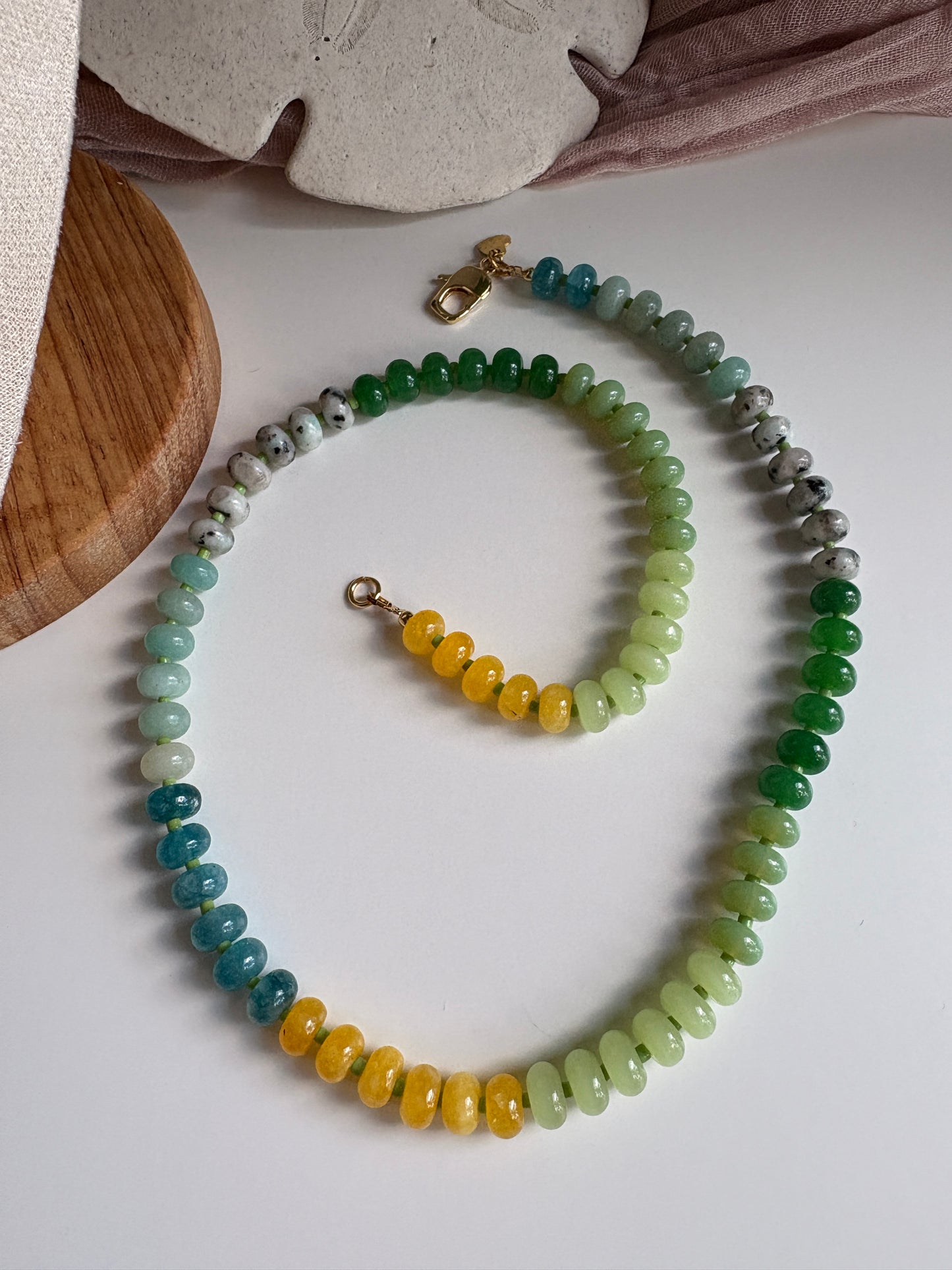 Green tones Agate Necklace 2