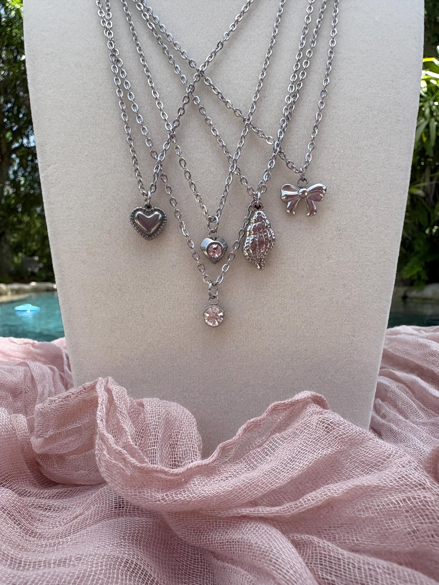 Dainty Stainless Steel necklace with charm