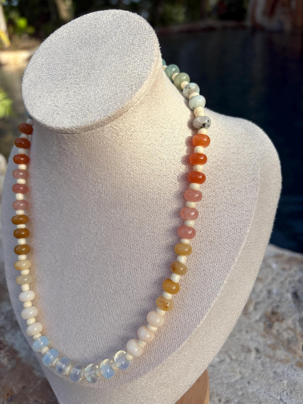 Neutral Tones Agate Necklace - Sky’s Gem Box