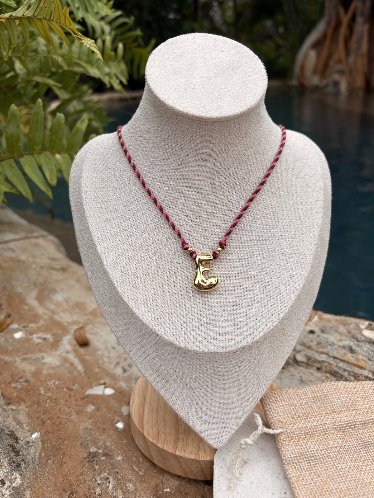 Bubble Letter Necklace on adjustable cord