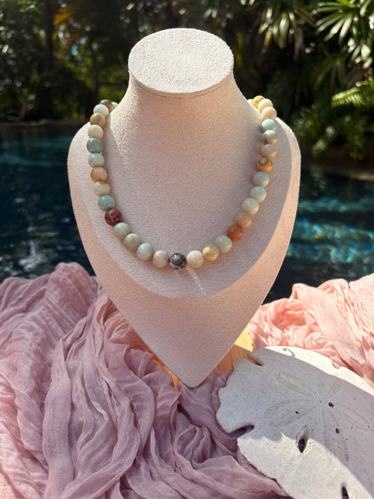 Sea Breeze Round Amazonite Necklace