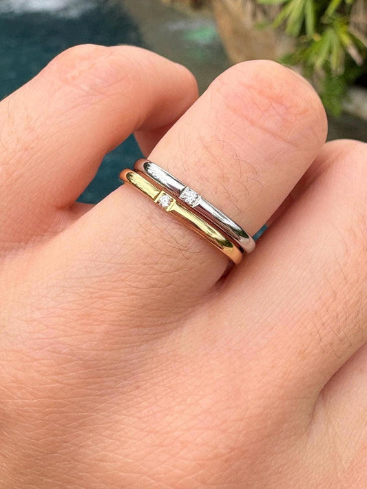 Dainty Square Stacking Ring