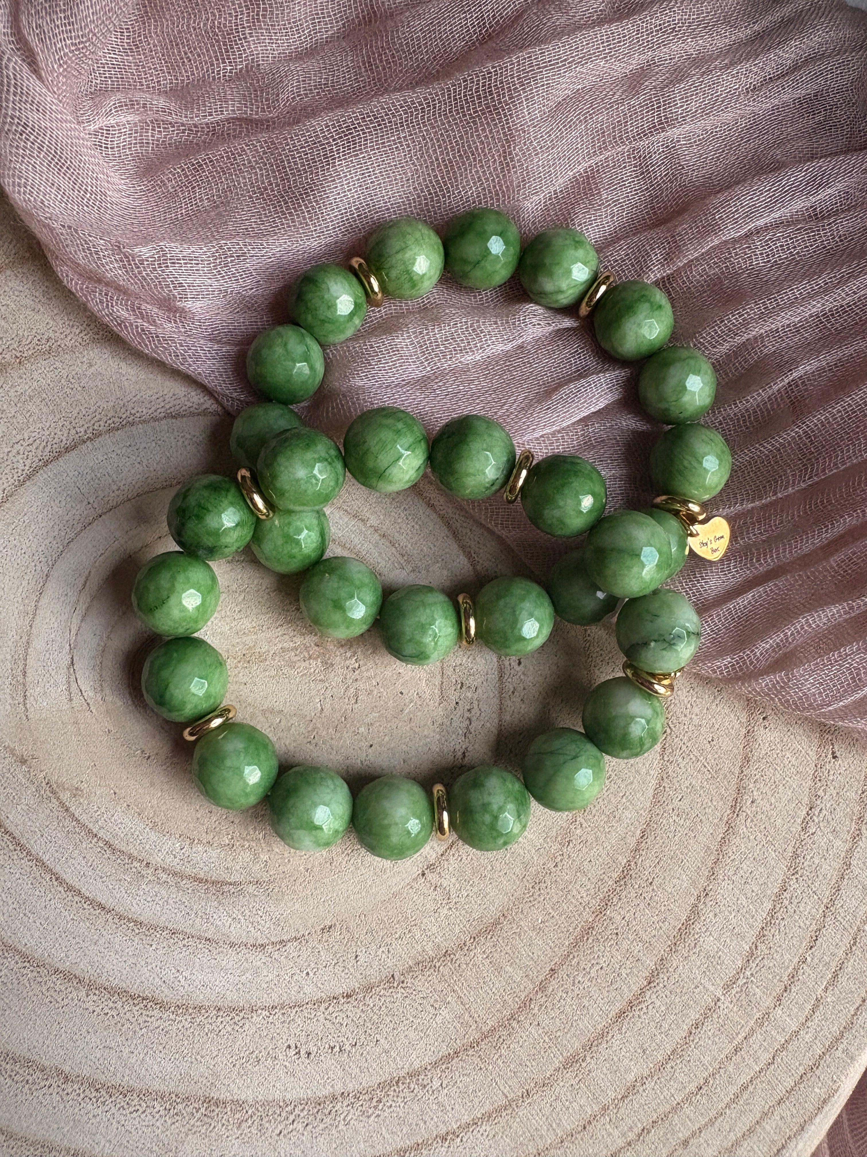 Chunky Green Agate Bracelet