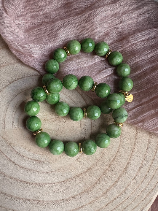 Chunky Green Agate Bracelet