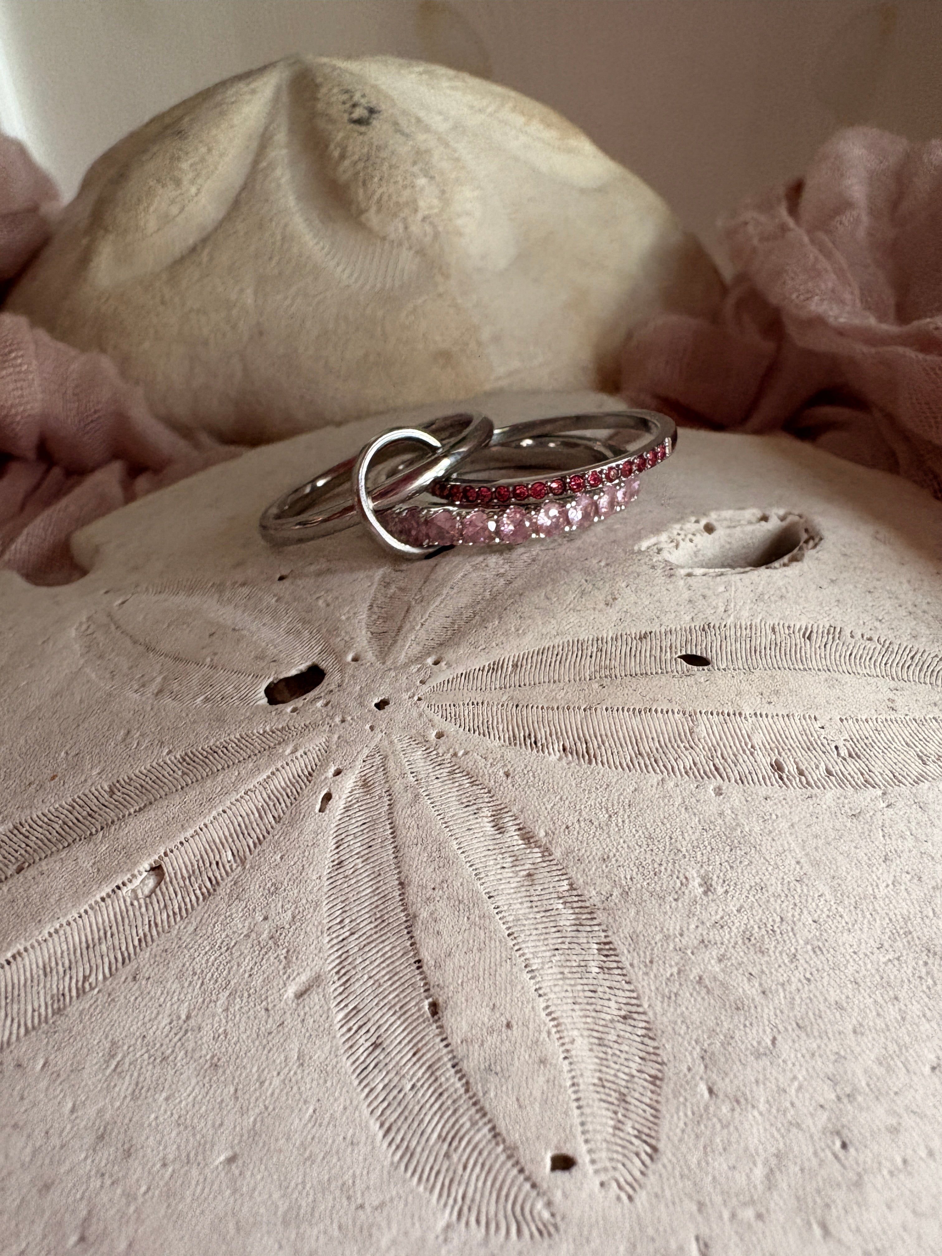 Silver Pink Loop Ring - Sky’s Gem Box