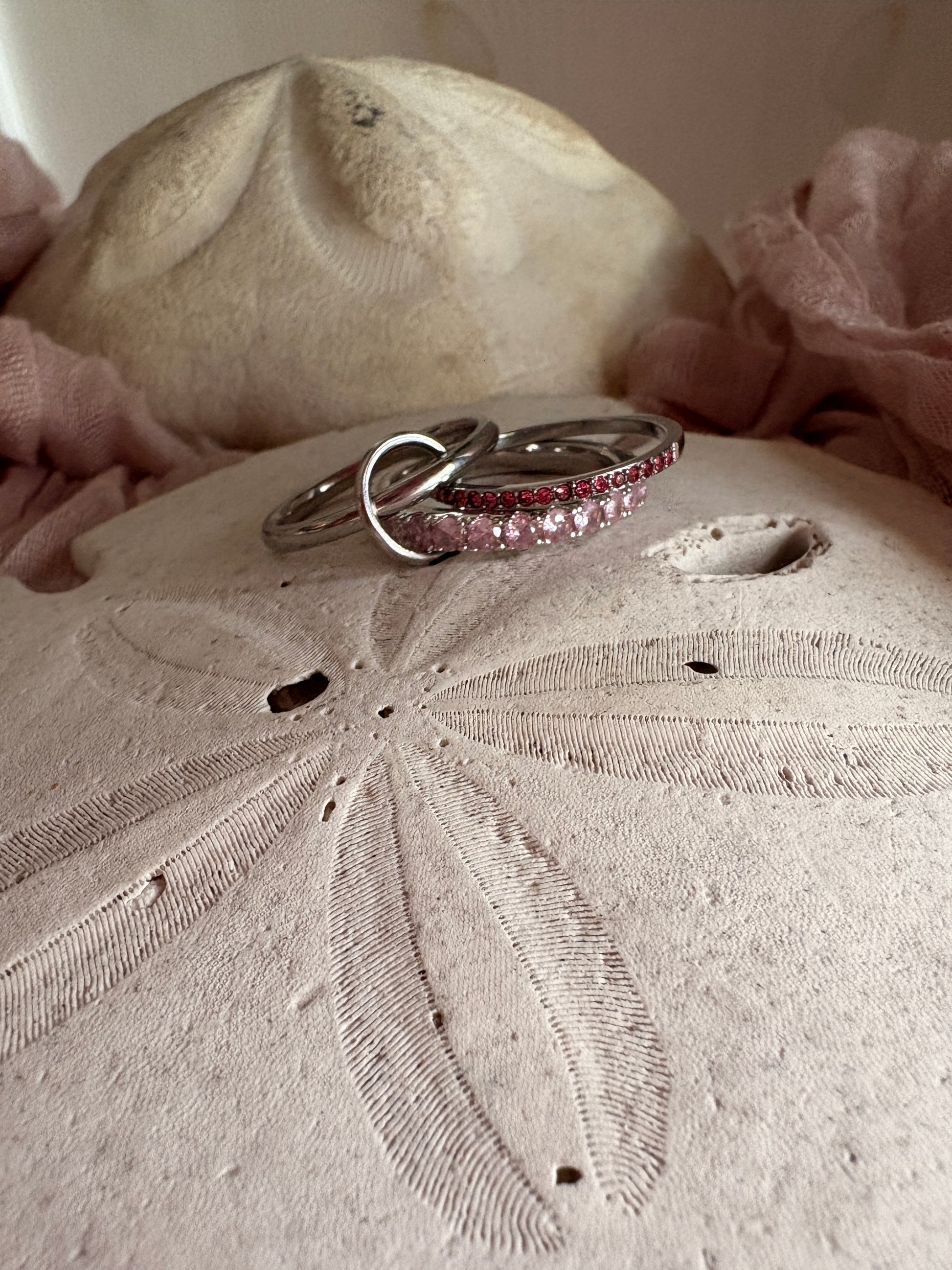 Silver Pink Loop Ring - Sky’s Gem Box