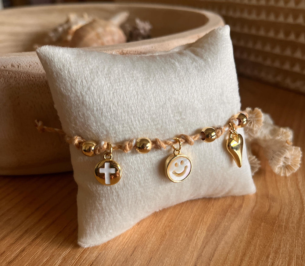 Adjustable Charm Bracelet on Cord - Sky’s Gem Box
