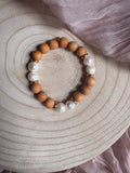 Natural Wood and Pearl Bracelet