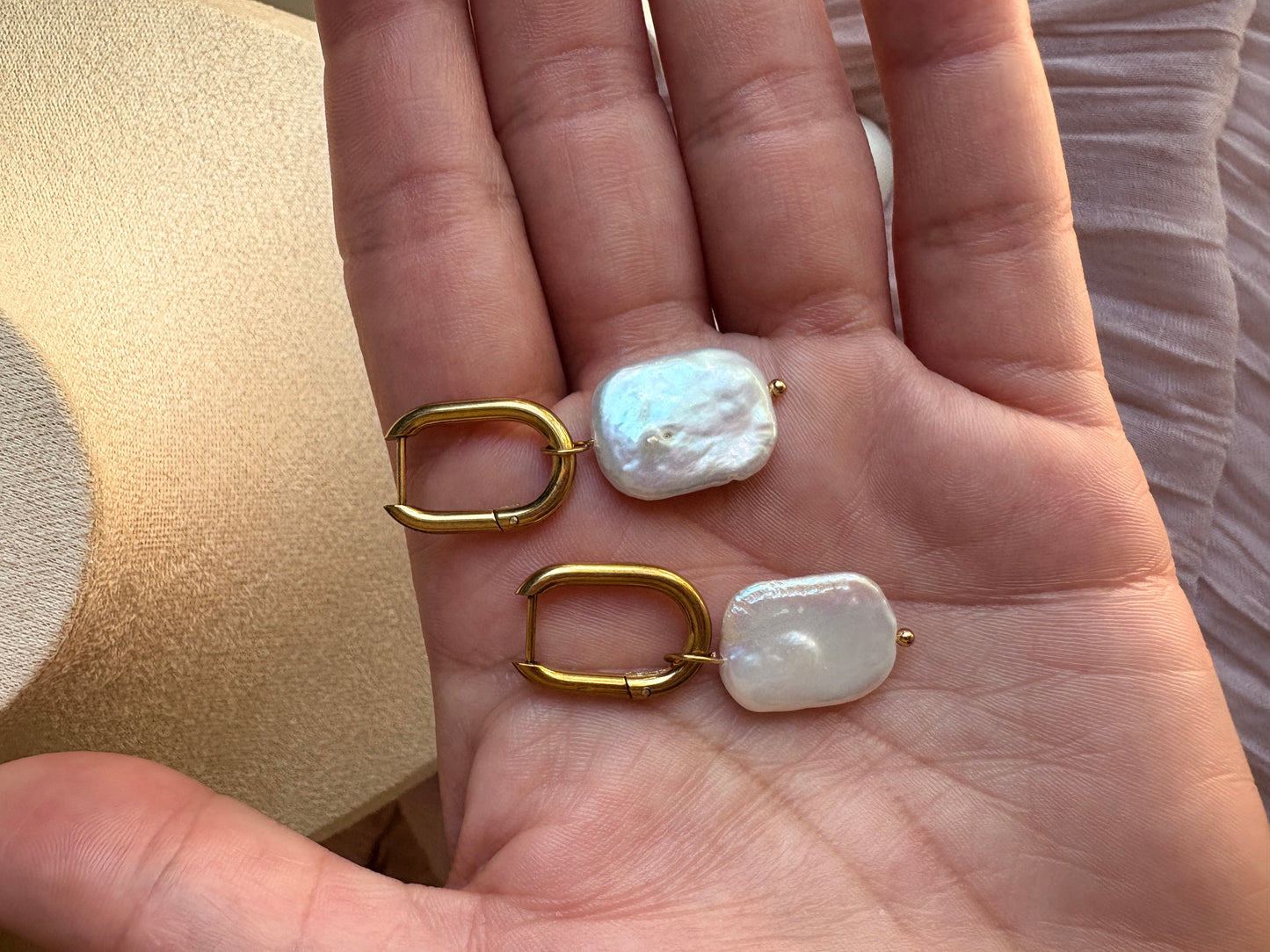 Square Pearl Earrings