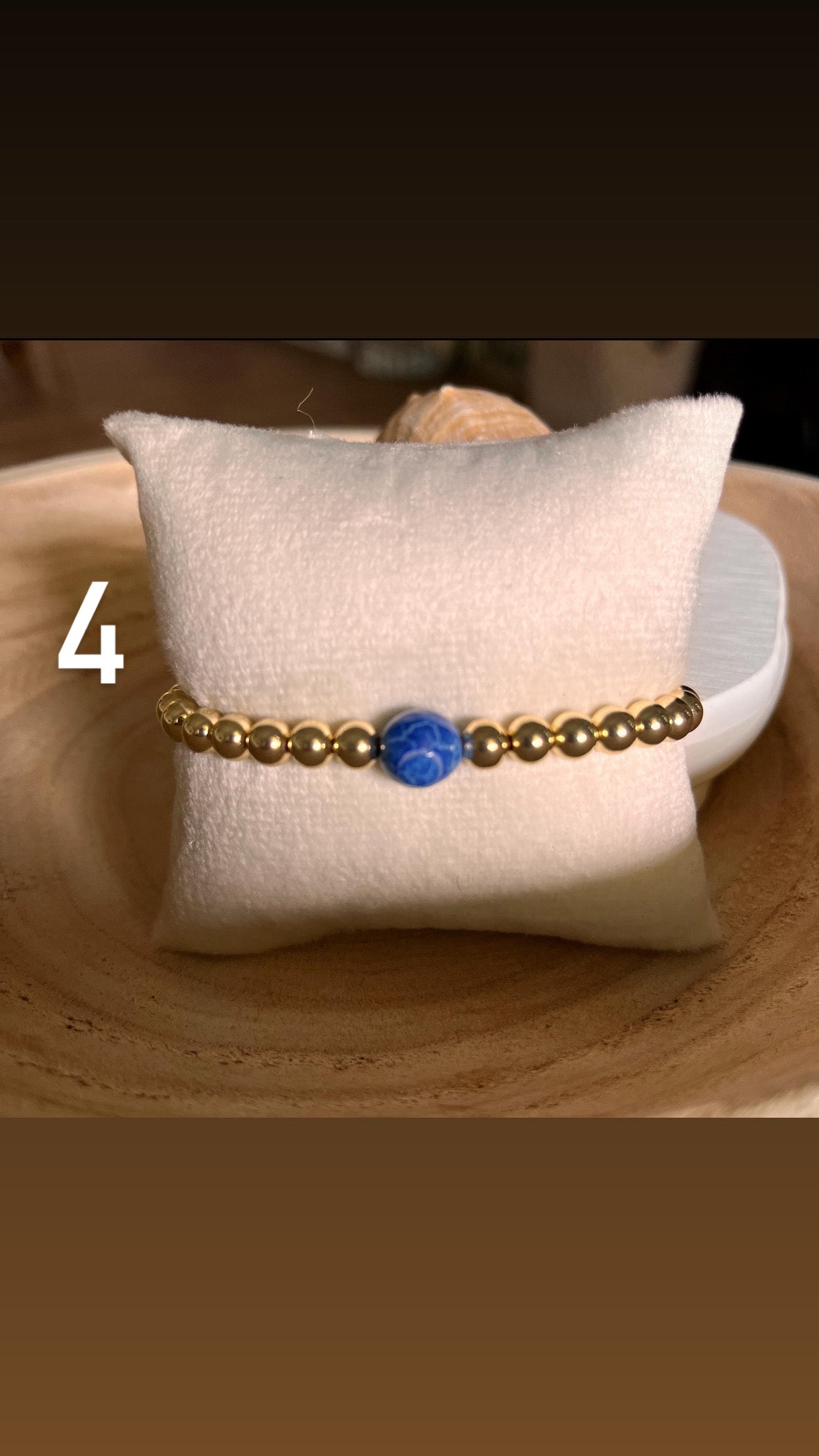 Blue Beaded Bracelet Stack