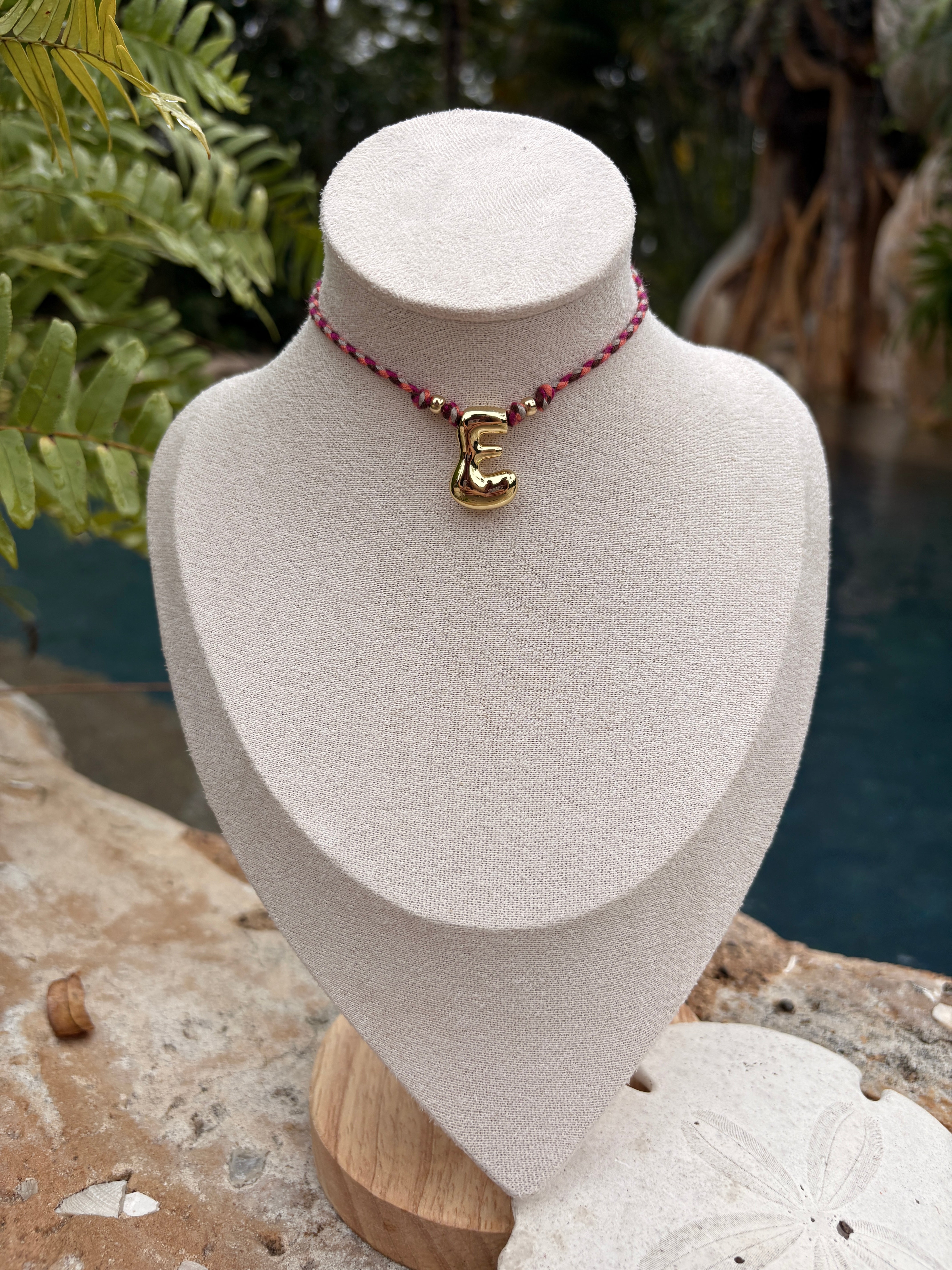 Bubble Letter Necklace on adjustable cord