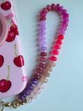 Pink and Purple Agate Beads Phone Strap - Sky’s Gem Box